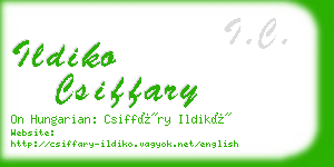 ildiko csiffary business card